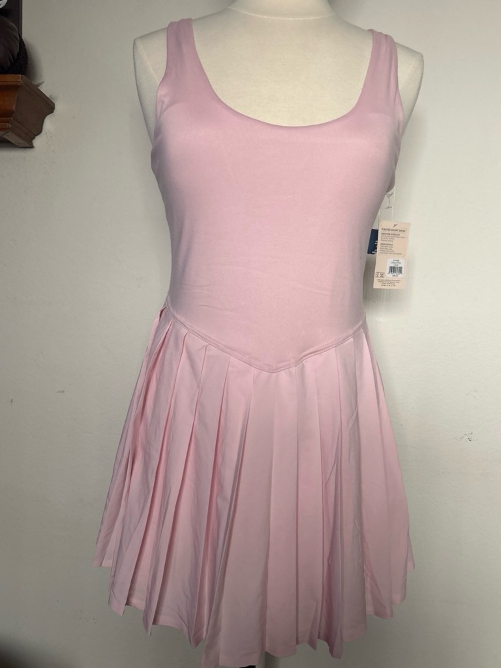 Danskin Chalk Pink Pleated Tank Dress
